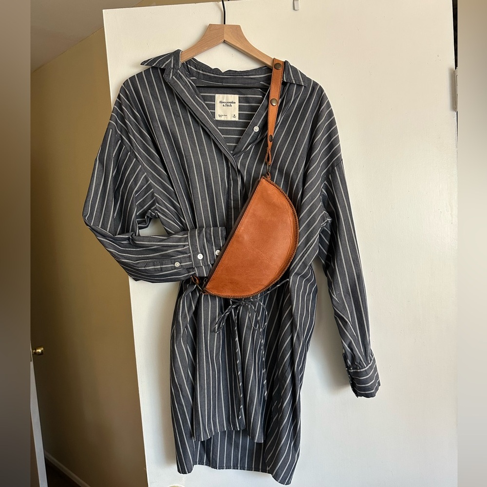Abercrombie Navy Striped Shirt Dress